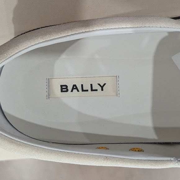 Mens BALLY "Leroy" Suede Distressed Slip On Sneakers Off-White 46 US 13 - Picture 6 of 9